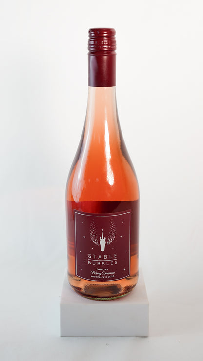 Flasche mit personalisiertem Weihnachtsgruß