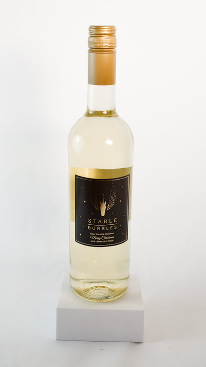 Flasche mit personalisiertem Weihnachtsgruß