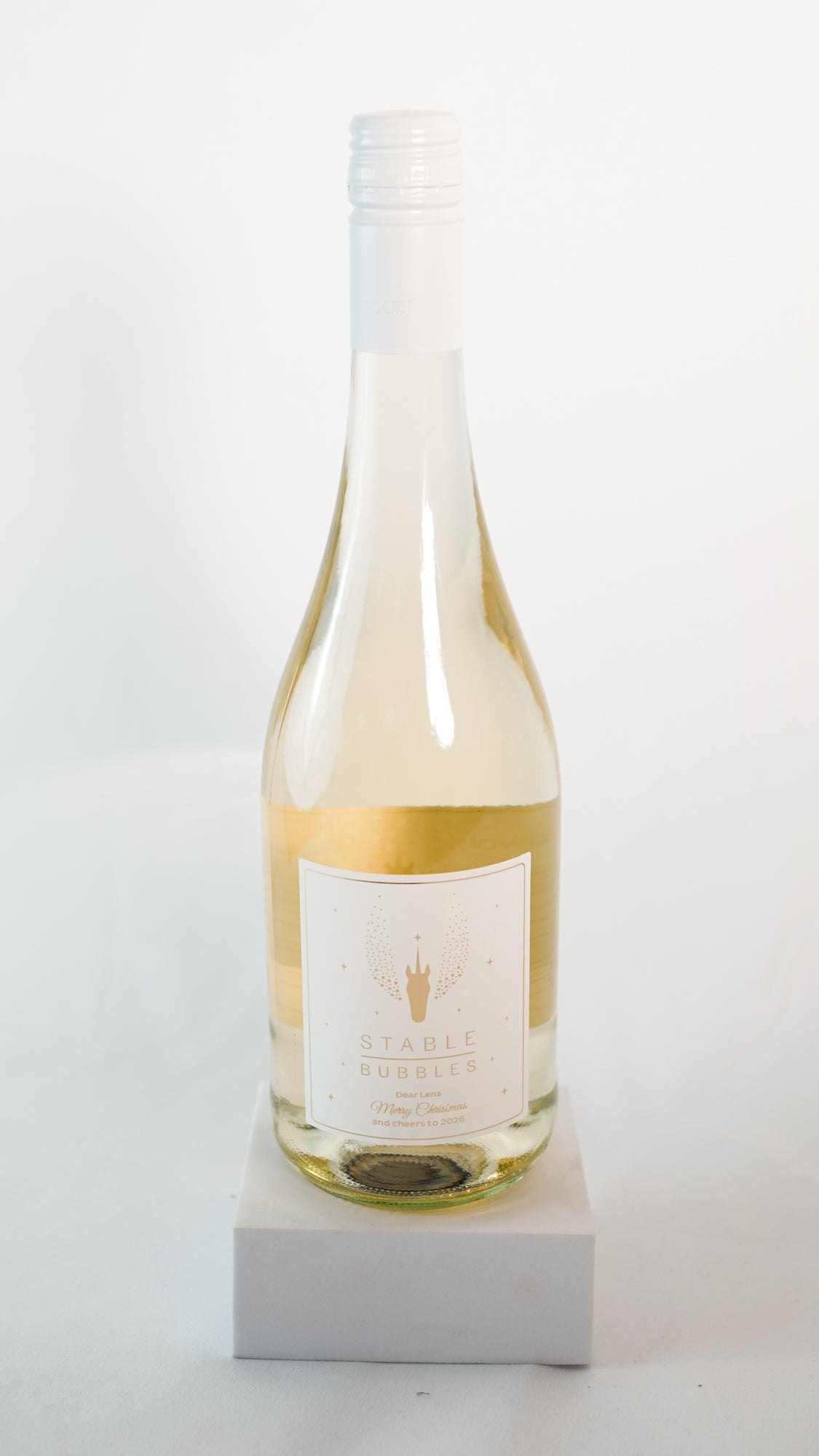 Flasche mit personalisiertem Weihnachtsgruß