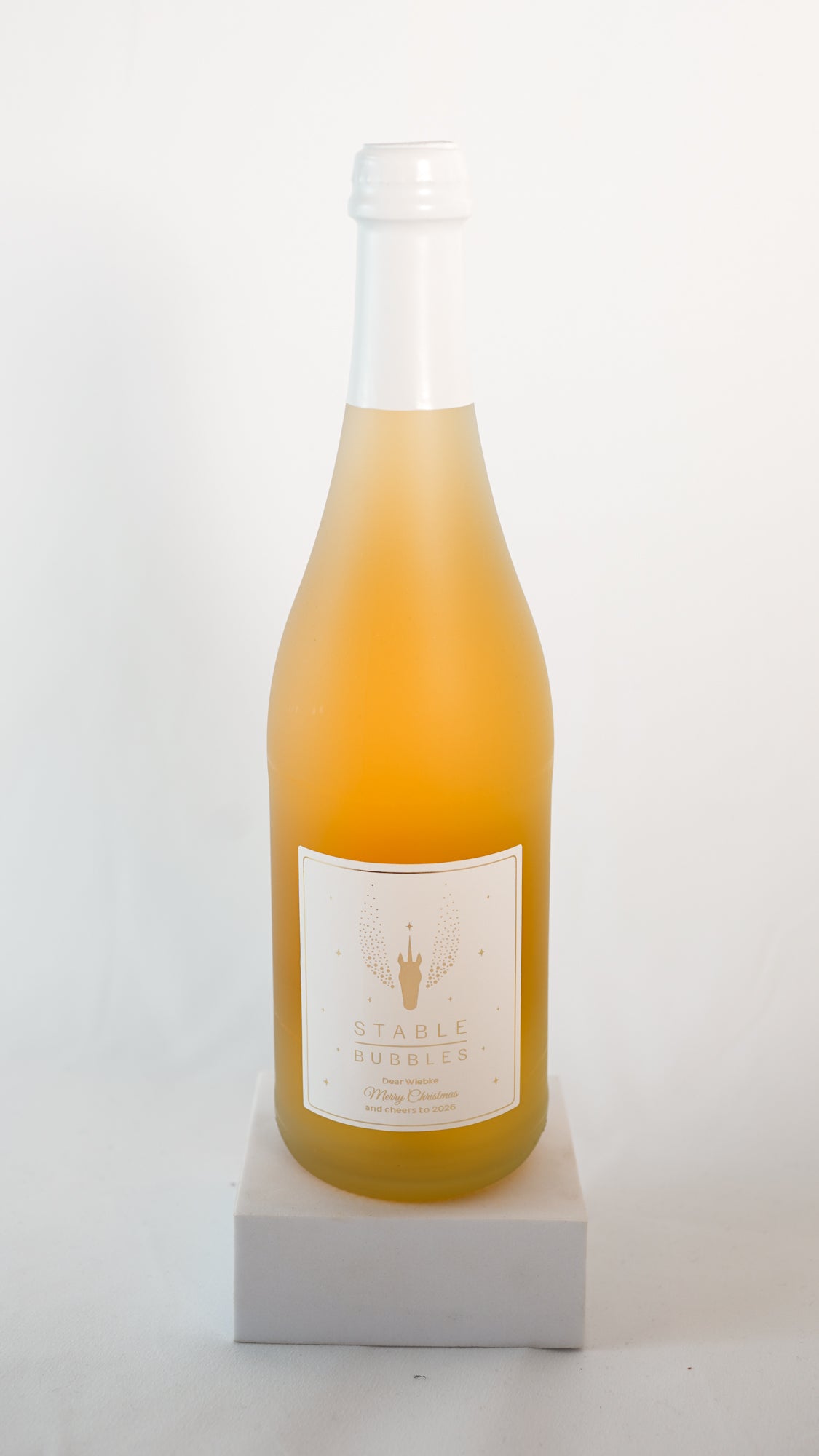 Flasche mit personalisiertem Weihnachtsgruß