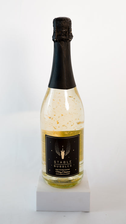 Flasche mit personalisiertem Weihnachtsgruß