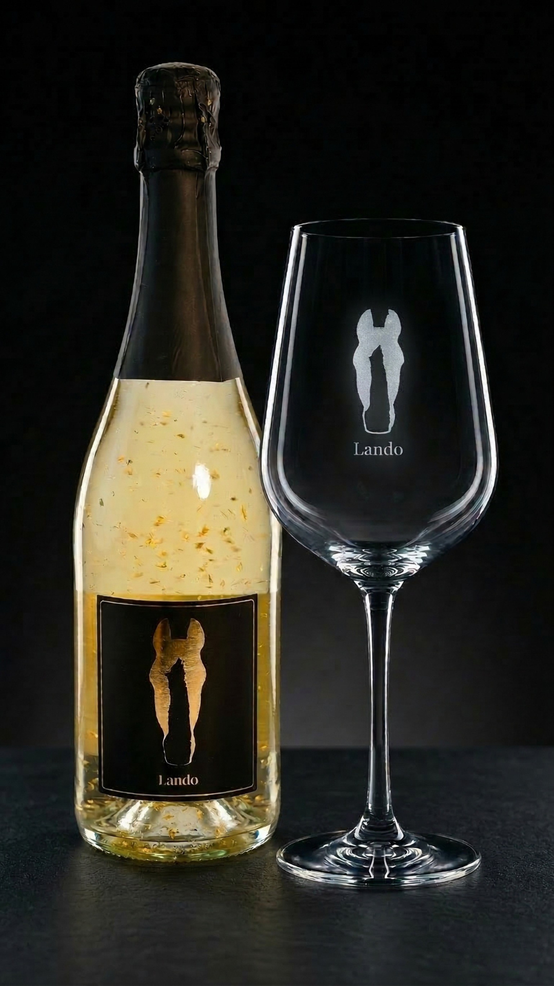 Set: Flasche & Glas mit individuellem Pferdekopf