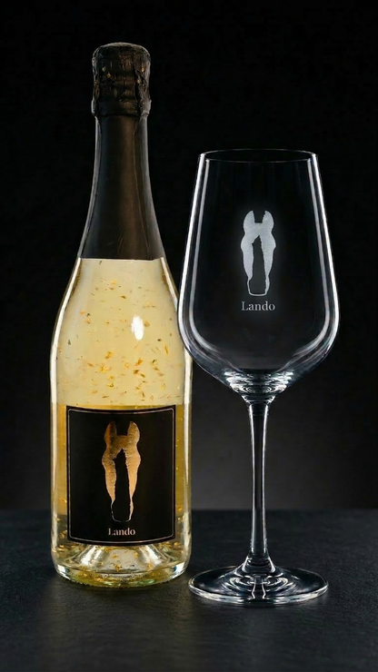 Set: Flasche & Glas mit individuellem Pferdekopf
