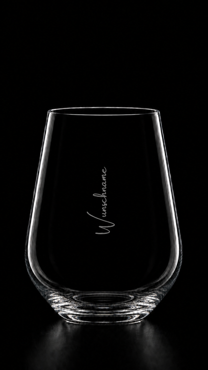 Weinglas oder Champagnerglas mit Name