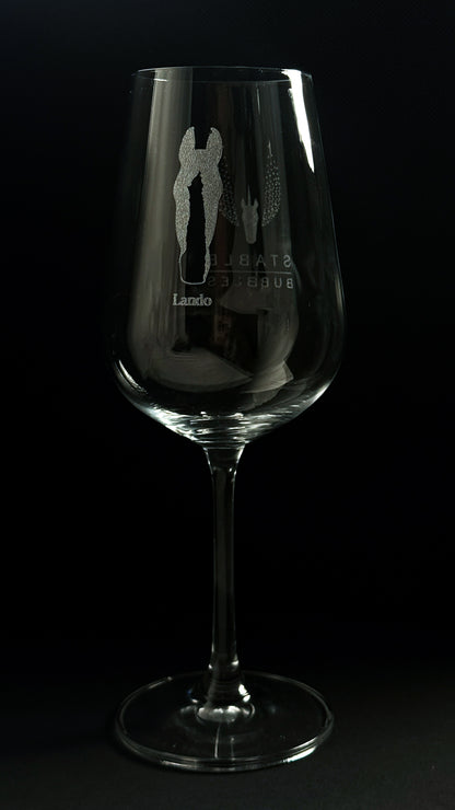 Weinglas mit individueller Gravur Pferdekopf