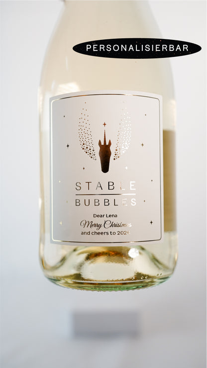 Flasche mit personalisiertem Weihnachtsgruß